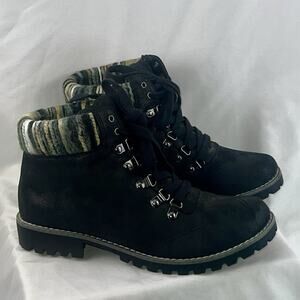 Cliffs by White Mountain Black Hiking Boots Women’s Size 10M Sweater Cuff